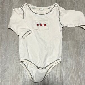 White Baby Bodysuit with Ladybug Design